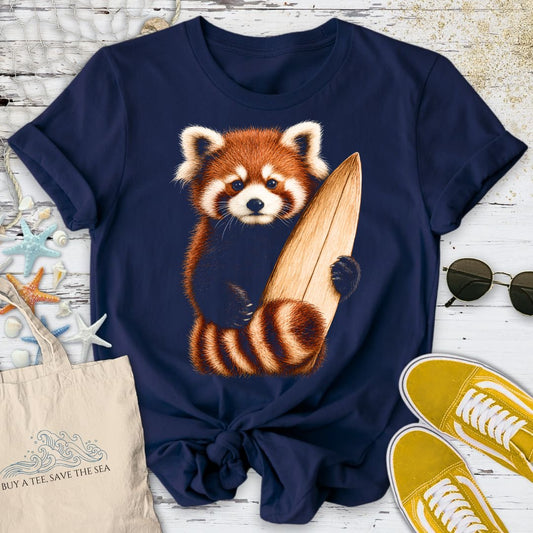 Surfing Red Panda T-Shirt in Navy - Dolce Reverie