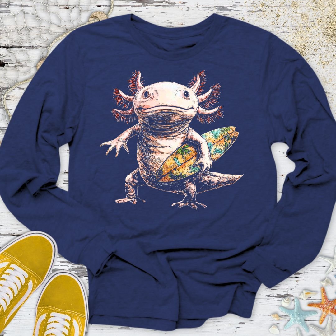 Surfer Axolotl Long Sleeve Tee
