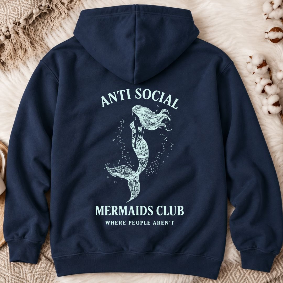 Anti Social Mermaid Back Print Hoodie