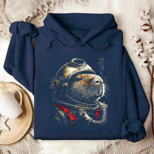 The Deep Sea Capybara Hoodie in Navy - Dolce Reverie