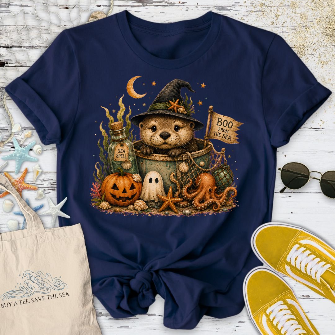 Boo From The Sea, Halloween Otter T-Shirt