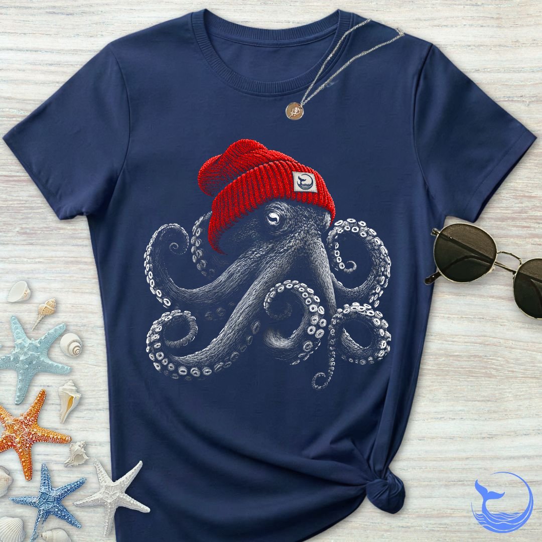 Red Beanie Octopus Women's T-Shirt