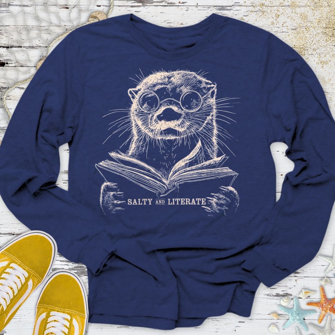 Salty and Literate Otter Long Sleeve Tee
