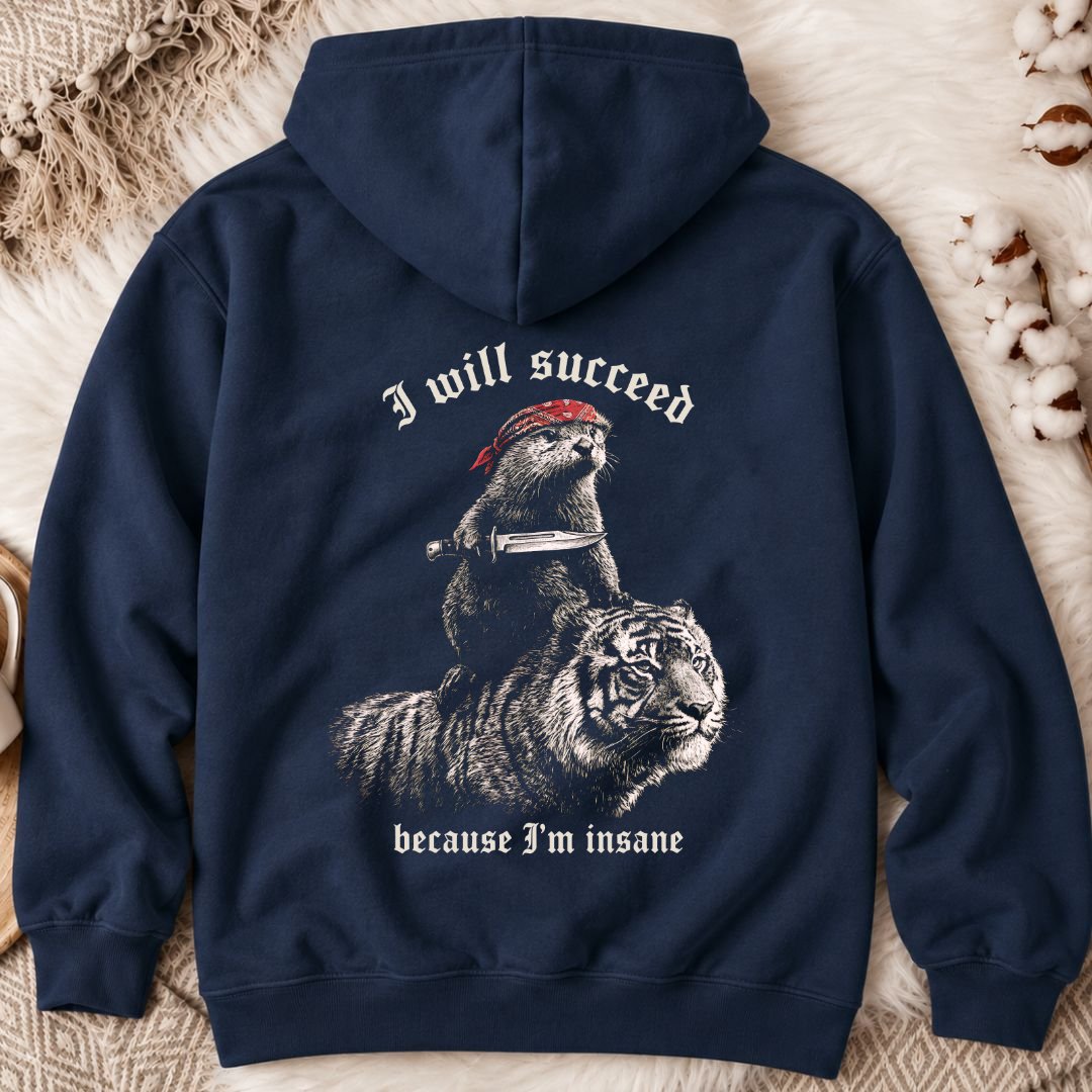 I Will Succeed, Sea Otter Back Print Hoodie
