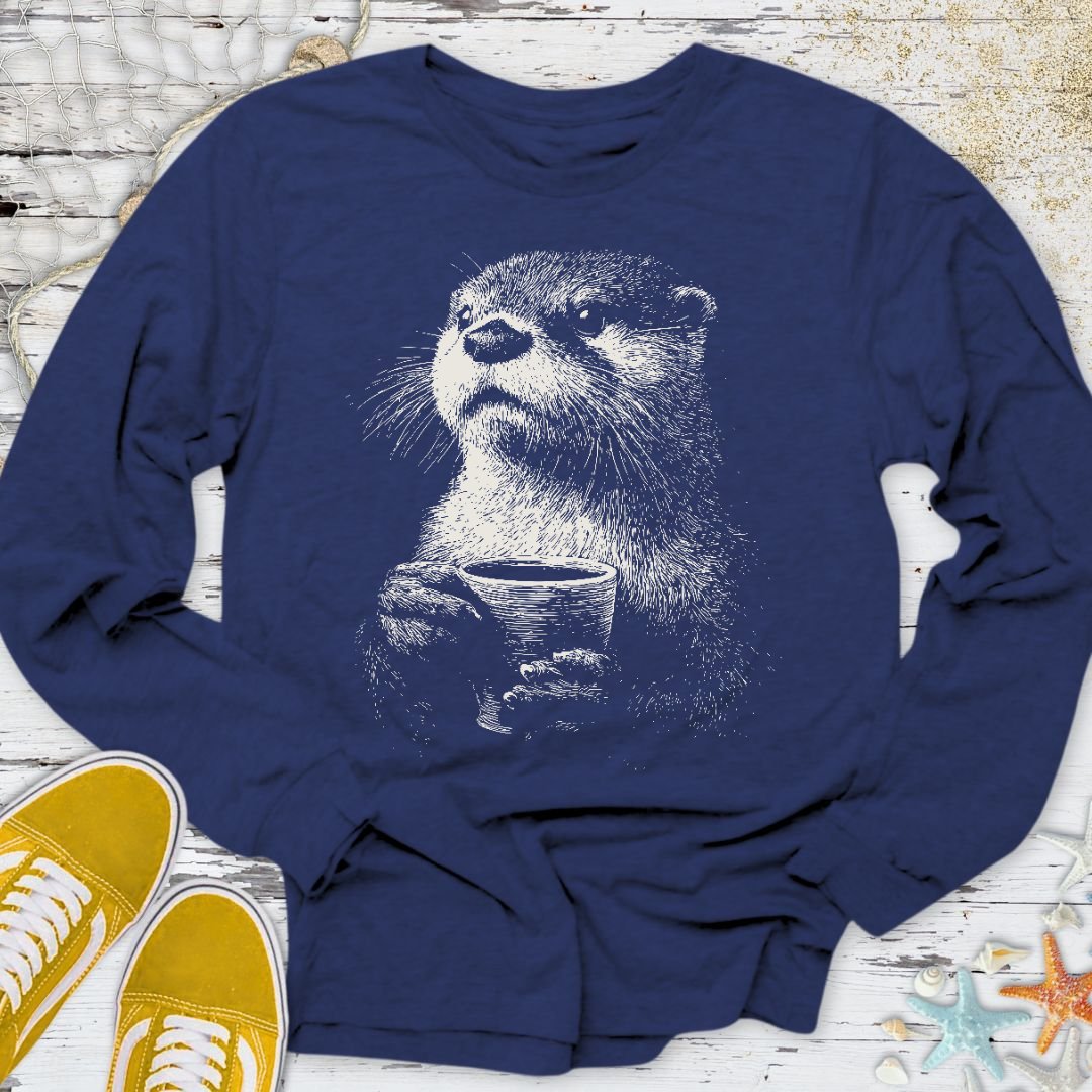 Coffee Otter Long Sleeve Tee