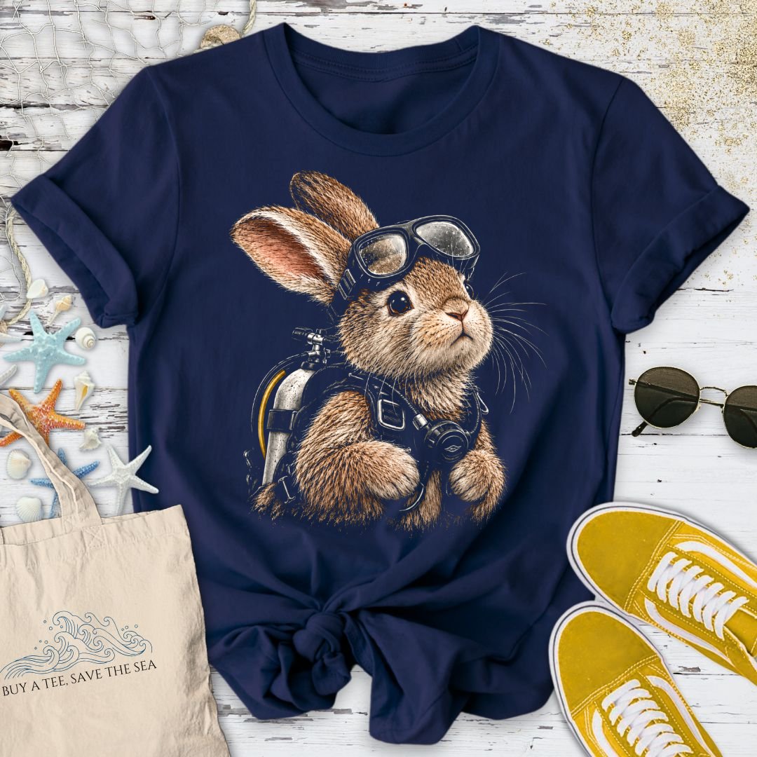 Scuba Diver Bunny T-Shirt in Navy - Dolce Reverie