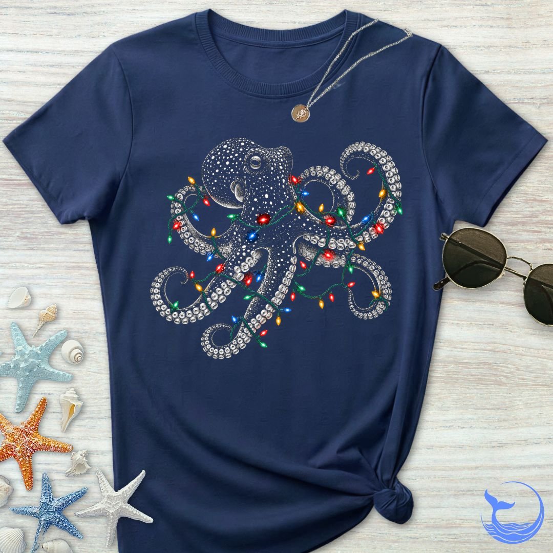 Christmas Lights Octopus Women's T-Shirt