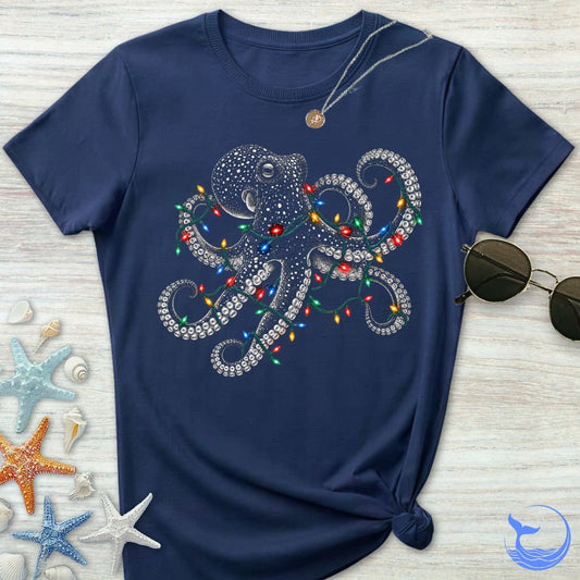 Christmas Lights Octopus Women's T-Shirt