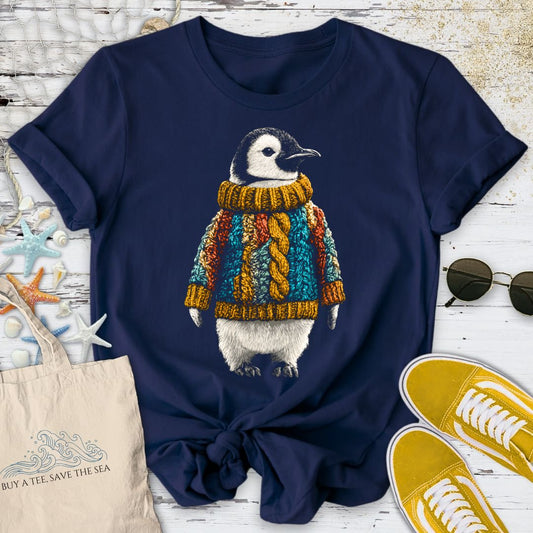 Sweater Weather, Penguin T-Shirt in Navy - Dolce Reverie