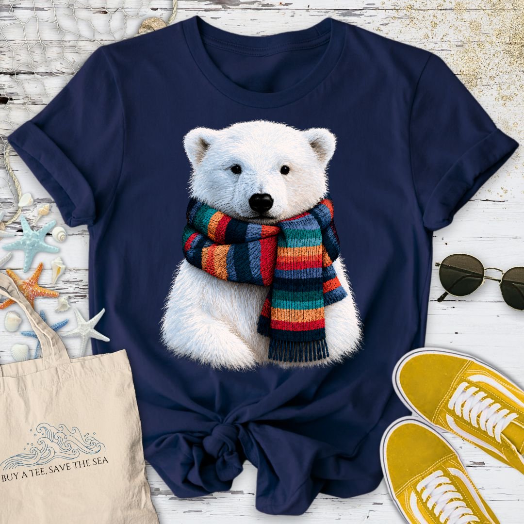 Cozy Polar Bear T-Shirt in Navy - Dolce Reverie