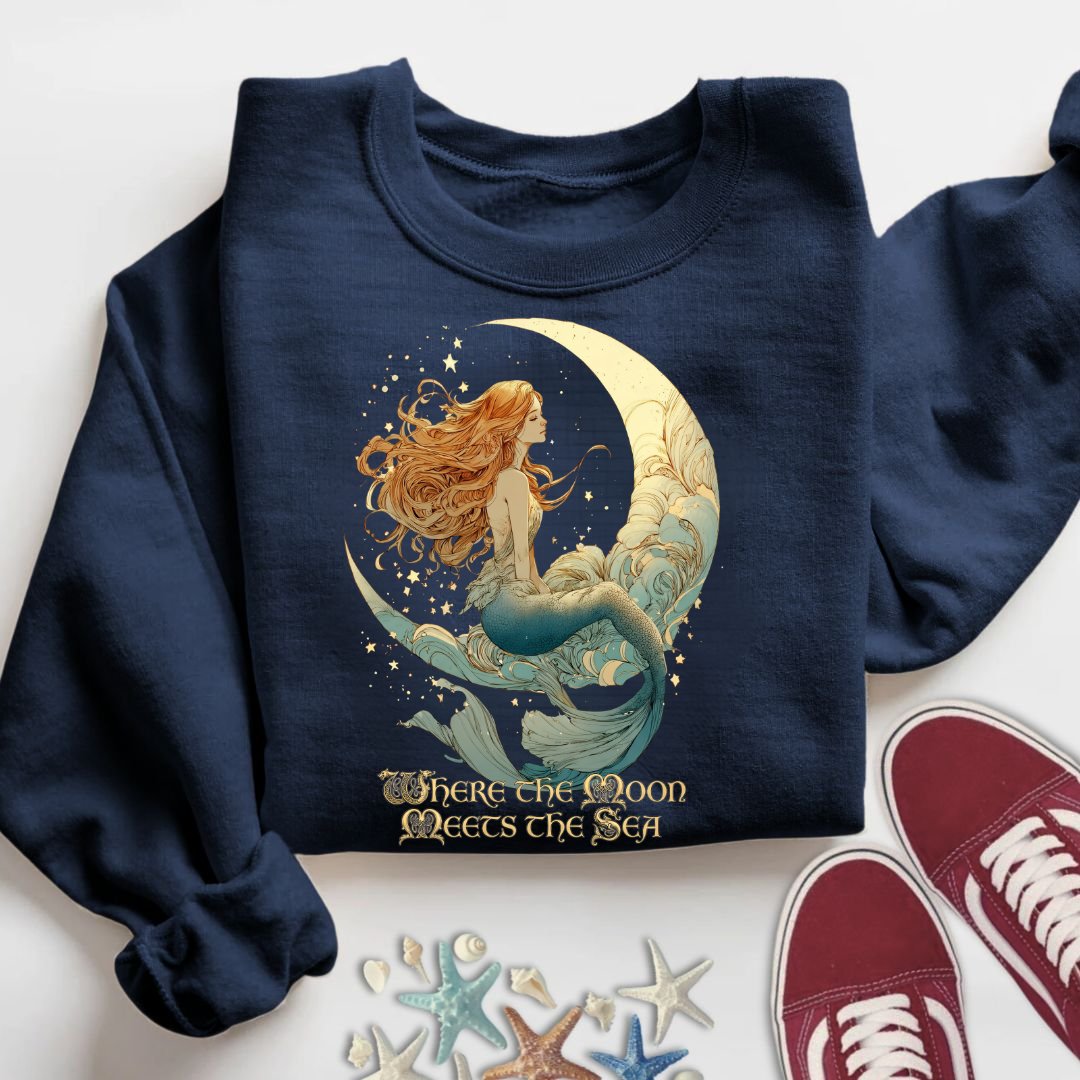 Moon Meets The Sea, Mermaid Sweatshirt