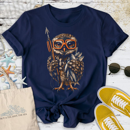 Spearfishing Owl T-Shirt in Navy - Dolce Reverie
