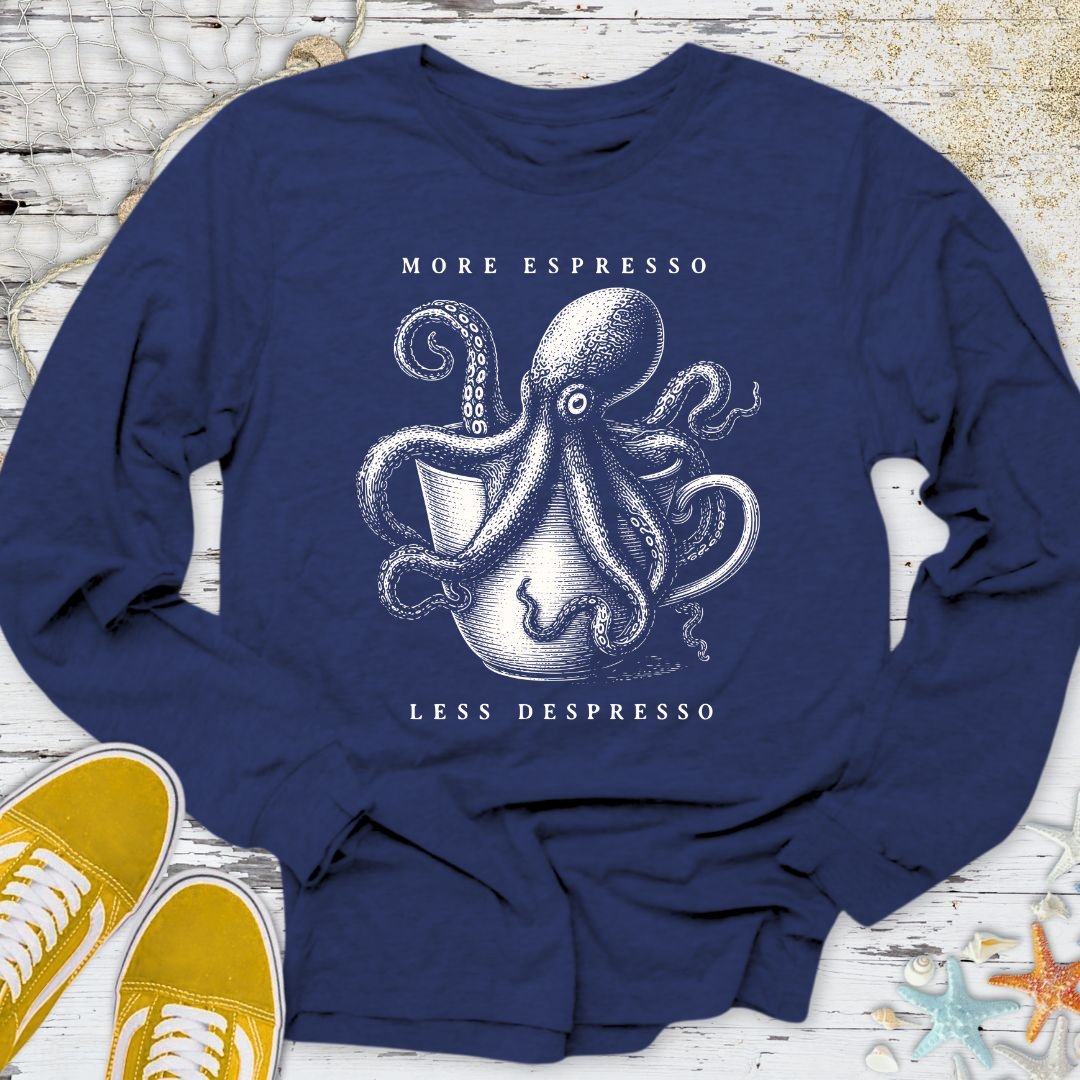 Espresso Octopus Long Sleeve Tee