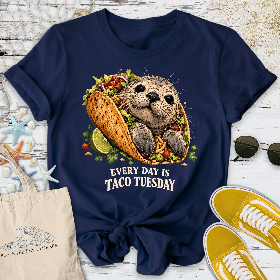 Taco Tuesday Seal T-Shirt in Navy - Dolce Reverie