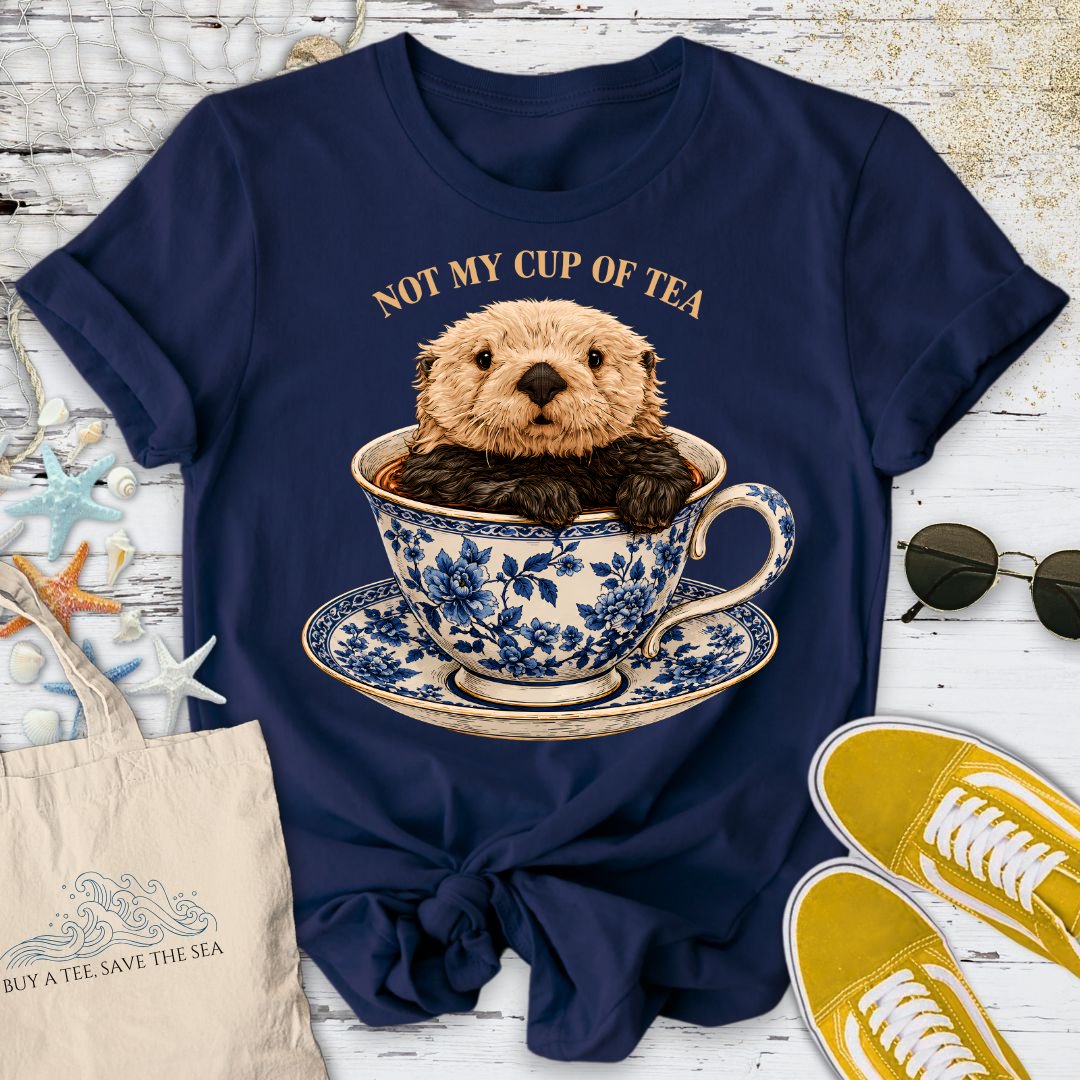 Not My Cup Of Tea, Otter T-Shirt in Navy - Dolce Reverie