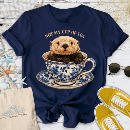 Not My Cup Of Tea, Otter T-Shirt in Navy - Dolce Reverie