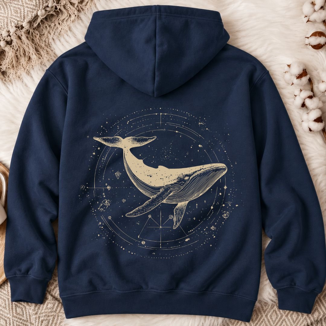 Cosmic Whale Back Print Hoodie