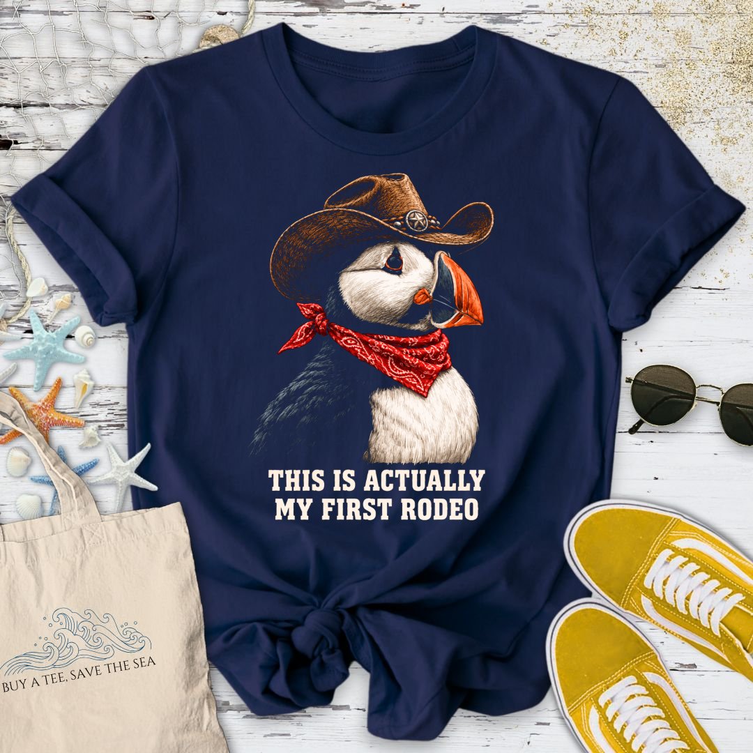 My First Rodeo, Puffin T-Shirt in Navy - Dolce Reverie