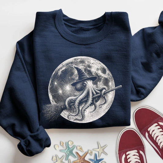 Witch Octopus Sweatshirt in Navy - Dolce Reverie