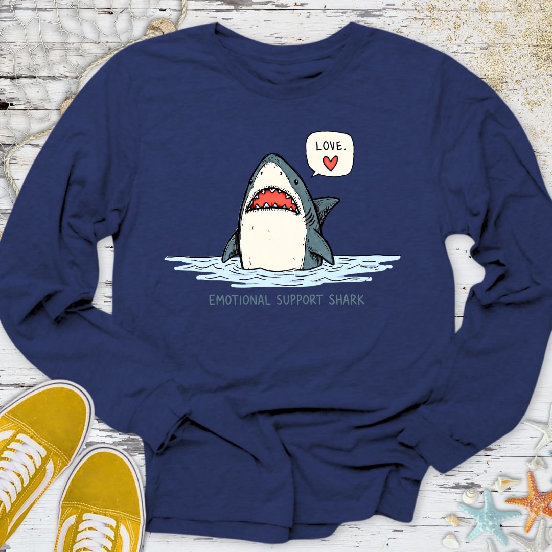 Emotional Support Shark Long Sleeve Tee