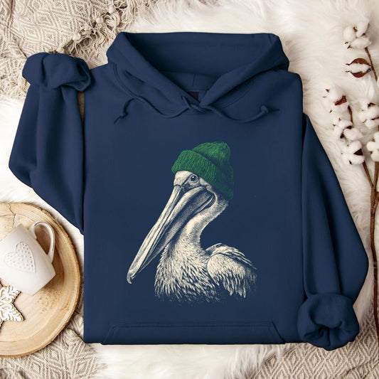 Winter Pelican Hoodie in Navy - Dolce Reverie