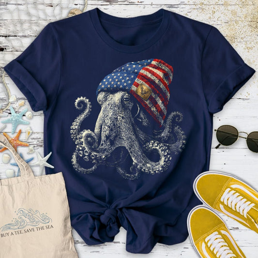 Winter Octopus USA T-Shirt
