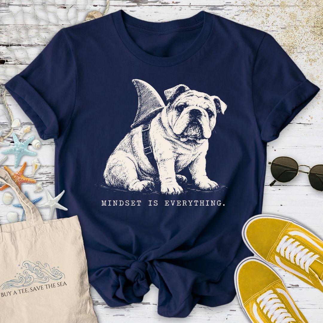 Mindset Is Everything, Bulldog T-Shirt in Navy - Dolce Reverie