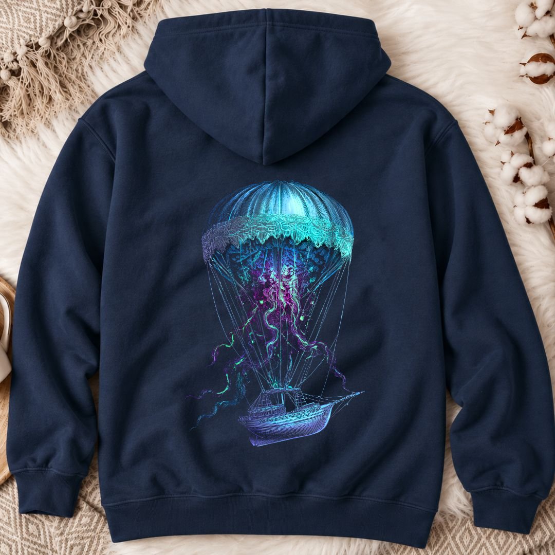 Jellyfish Air Balloon Back Print Hoodie