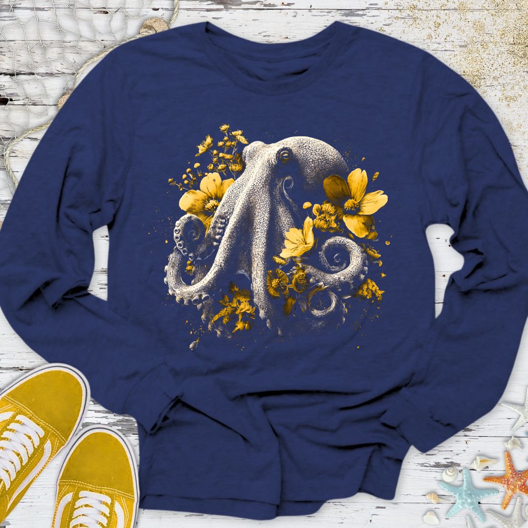 Floral Octopus Long Sleeve Tee