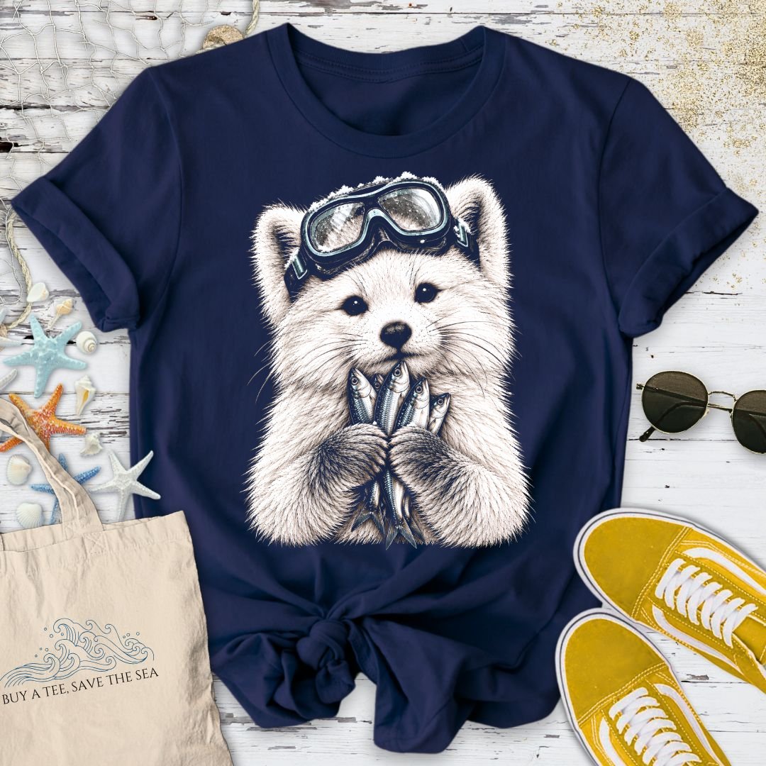 Scuba Diver Arctic Fox T-Shirt in Navy - Dolce Reverie