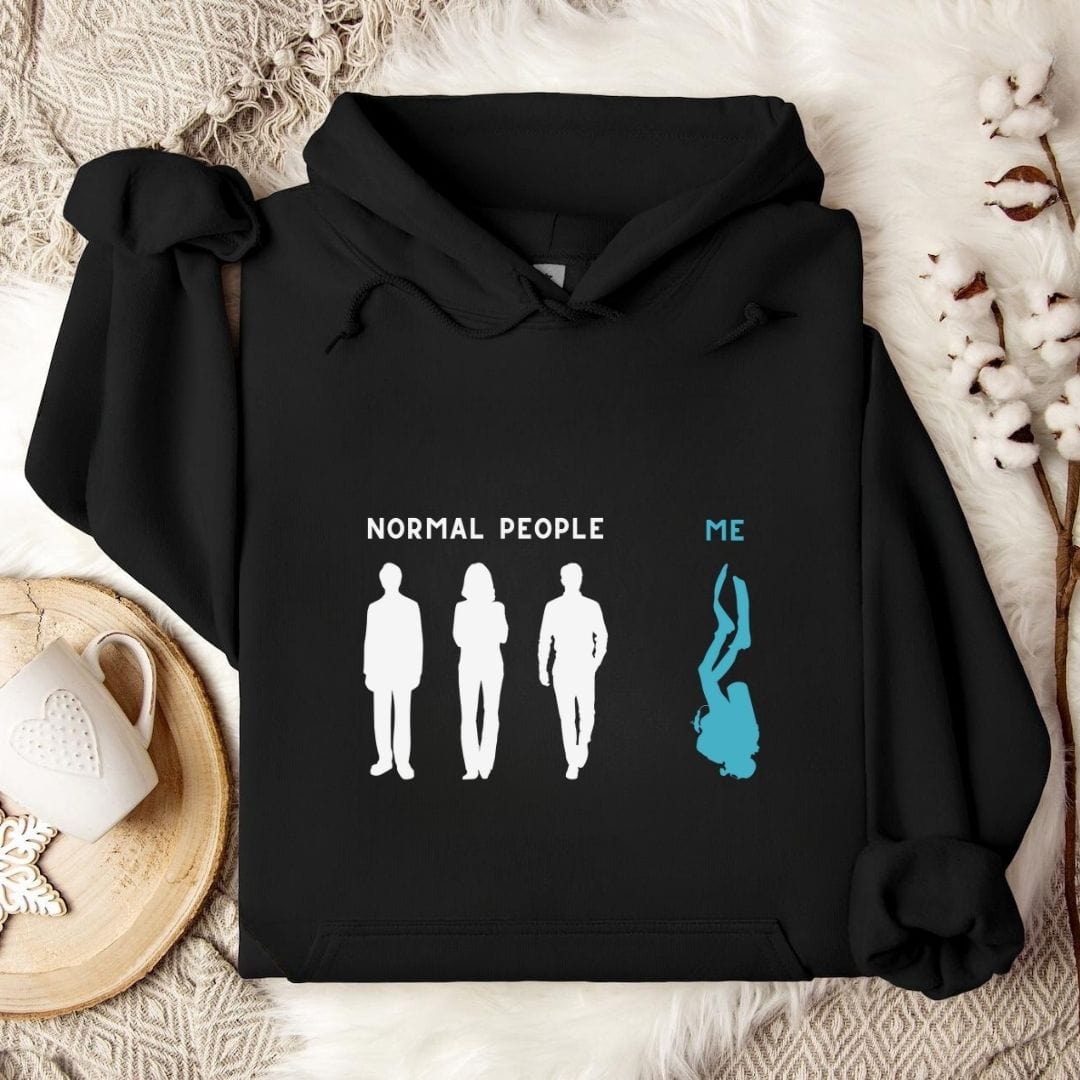 Normal People, Me - Diving Hoodie Black / S