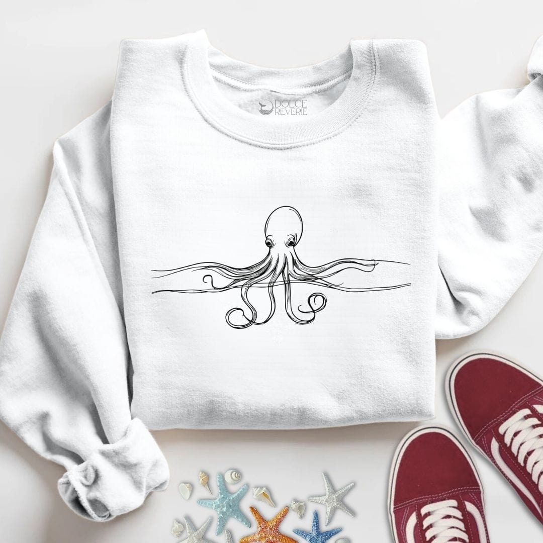 Octopus Line Sweatshirt S / White