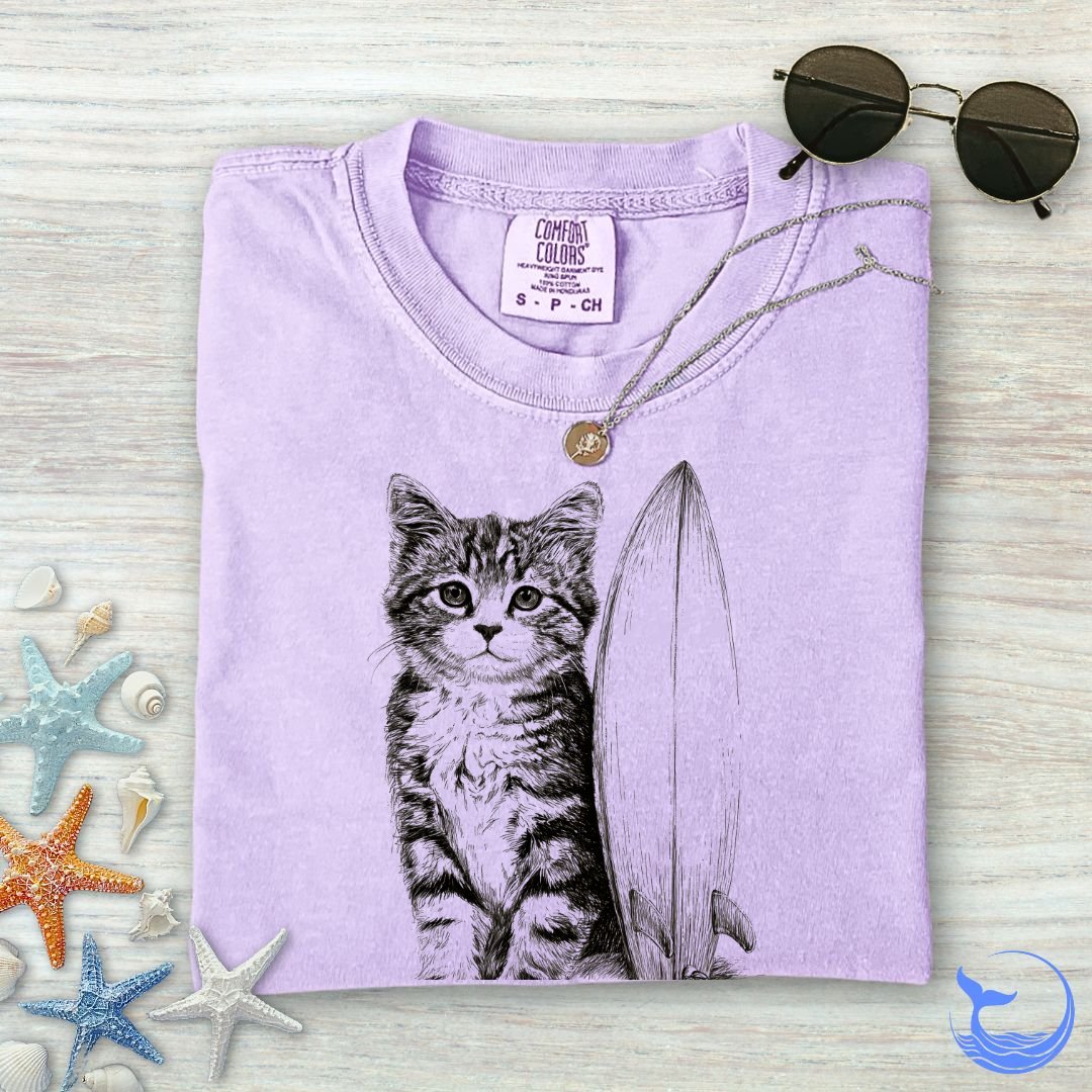 Surfer Cat Comfort Colors T-Shirt