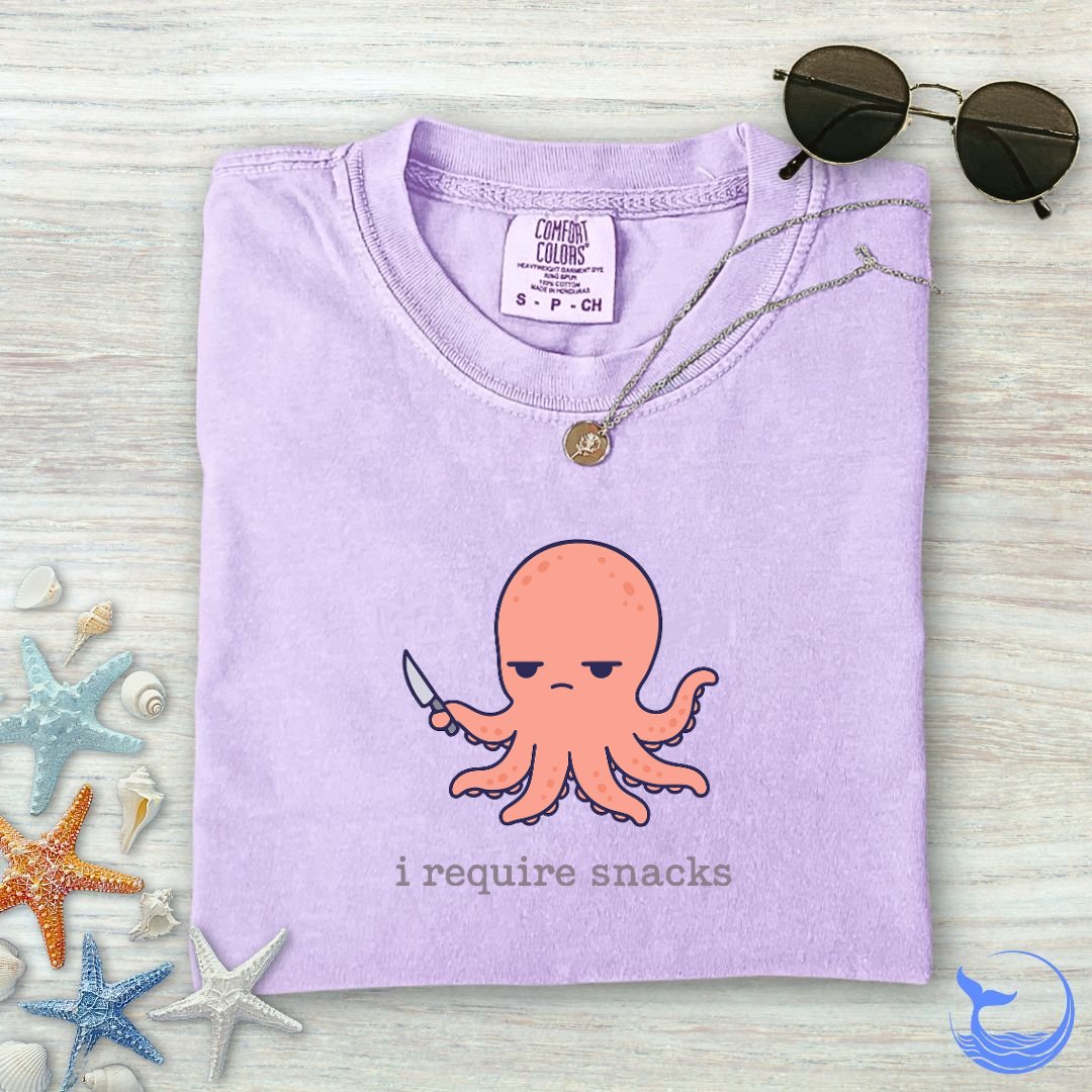 I Require Snacks, Octopus Comfort Colors T-Shirt