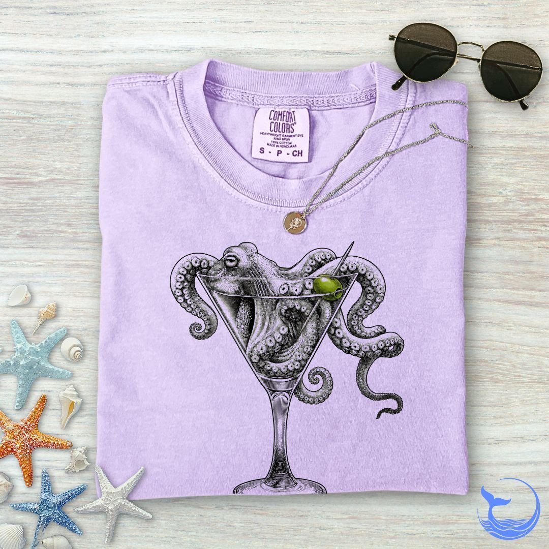 Octopus Martini Comfort Colors T-Shirt