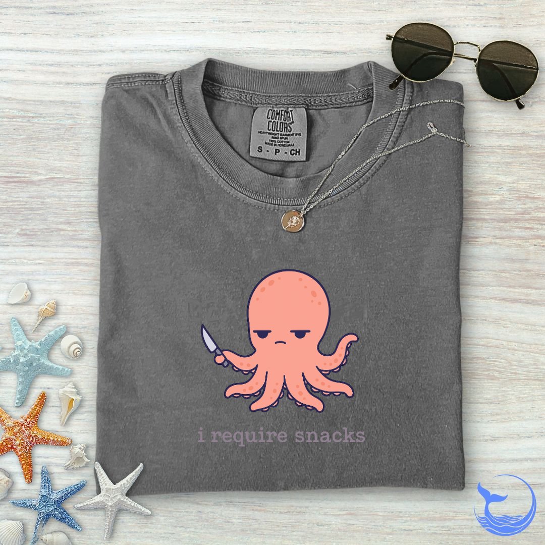 I Require Snacks, Octopus Comfort Colors T-Shirt