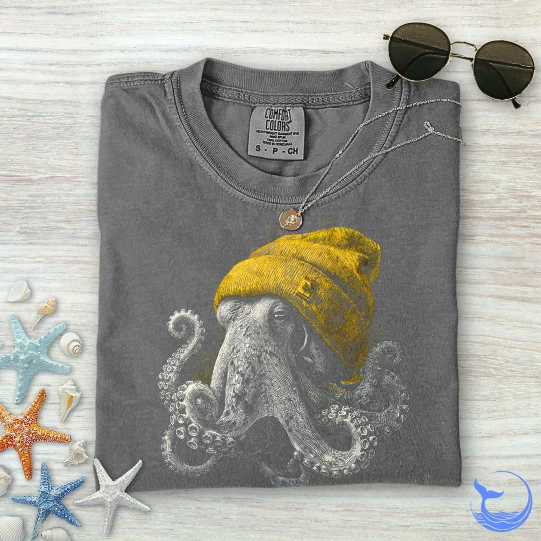 Winter Octopus Comfort Colors T-Shirt