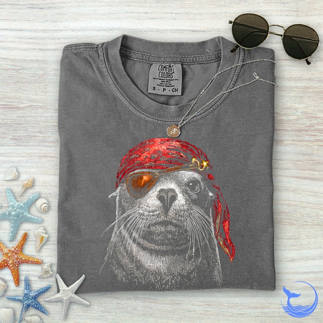 Sea Lion Pirate  Comfort Colors T-Shirt