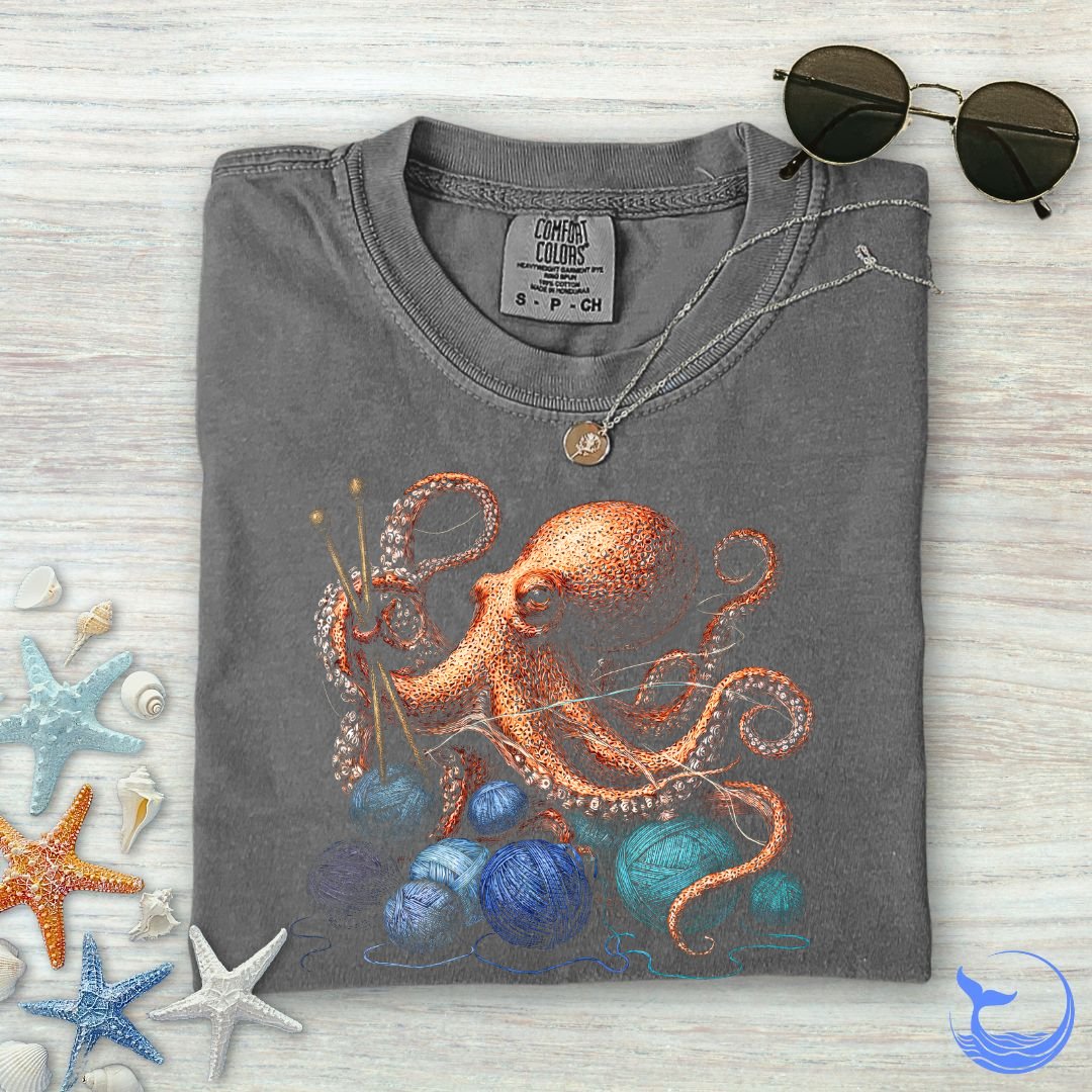 Knitting Octopus Comfort Colors T-Shirt