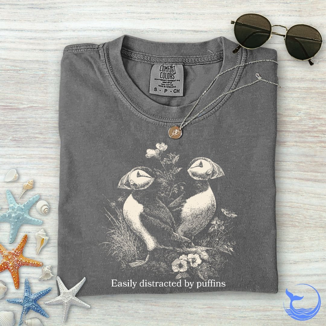 Distracted By Puffins Comfort Colors T-Shirt
