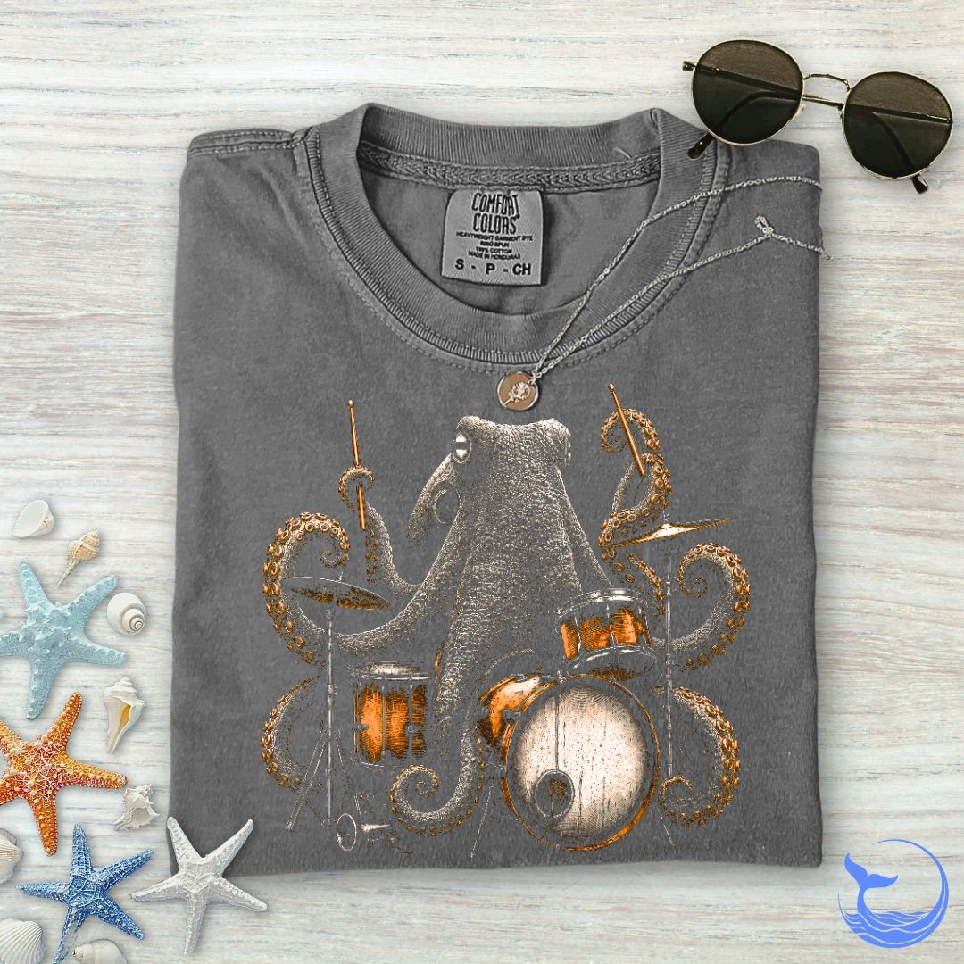 Wild Octopus Drummer Comfort Colors T-Shirt