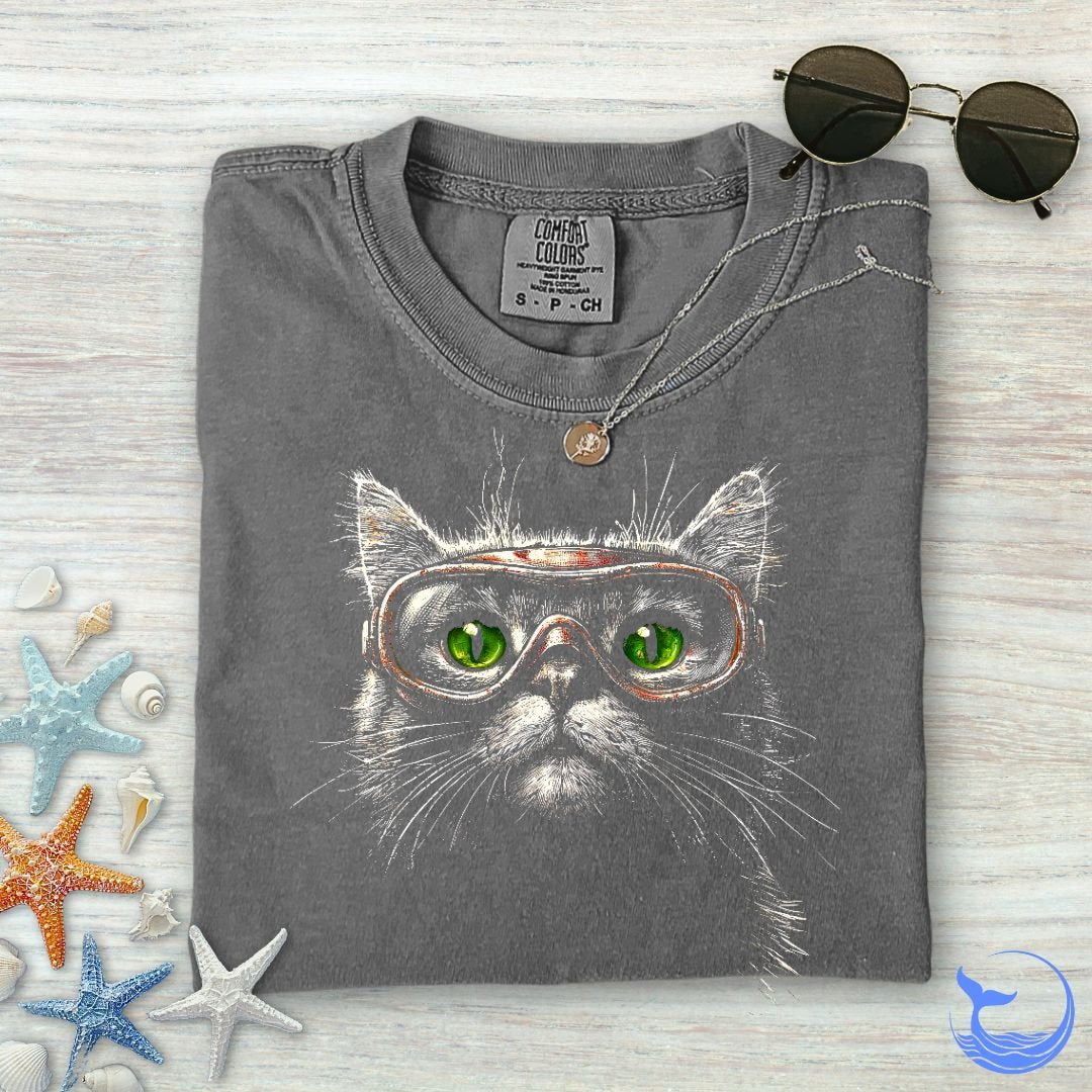 Scuba Cat Comfort Colors T-Shirt
