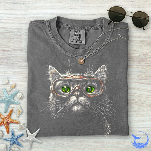 Scuba Cat Comfort Colors T-Shirt