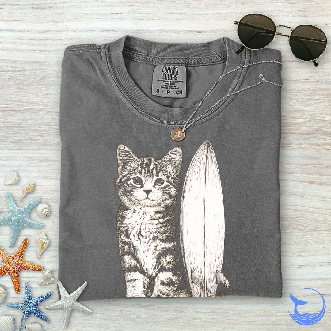 Surfer Cat Comfort Colors T-Shirt
