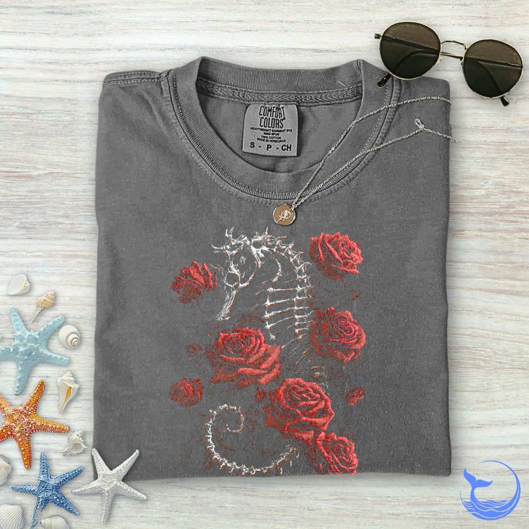 Bed Of Roses Seahorse Comfort Colors T-Shirt