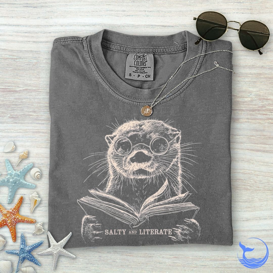 Salty and Literate Otter Comfort Colors T-Shirt