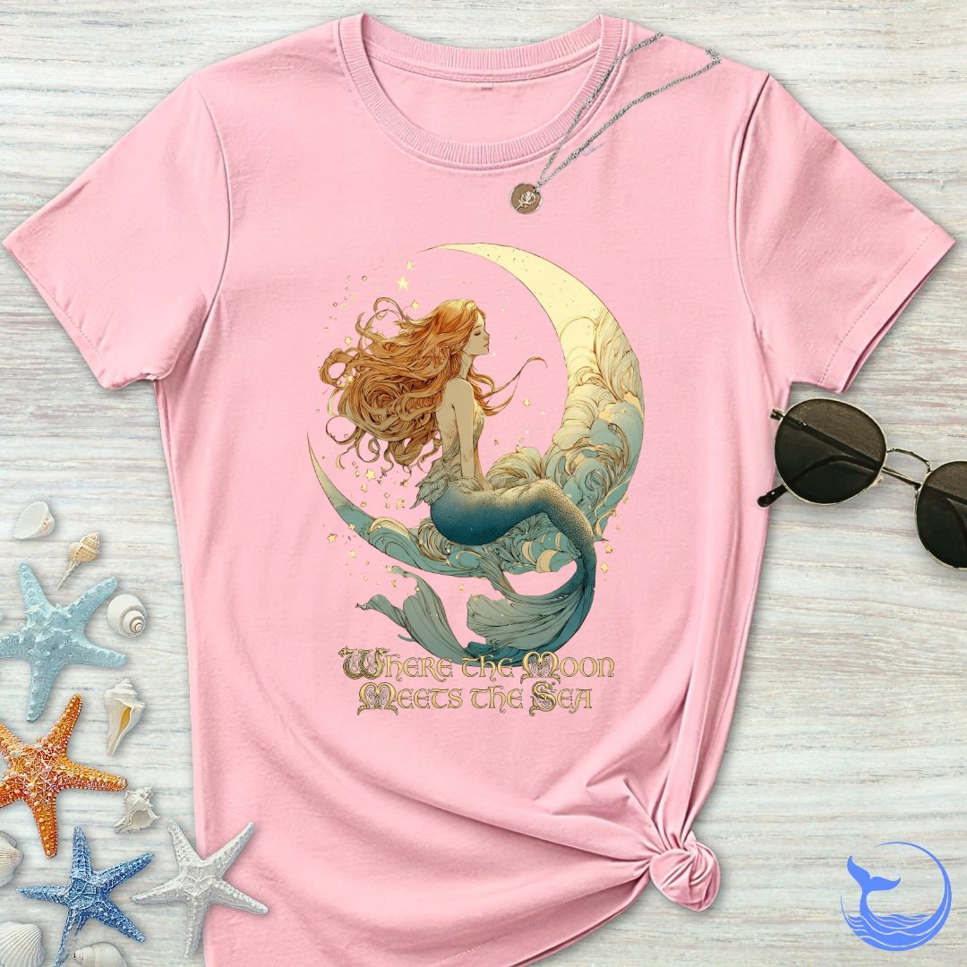 Moon Meets The Sea, Mermaid Women's T-Shirt