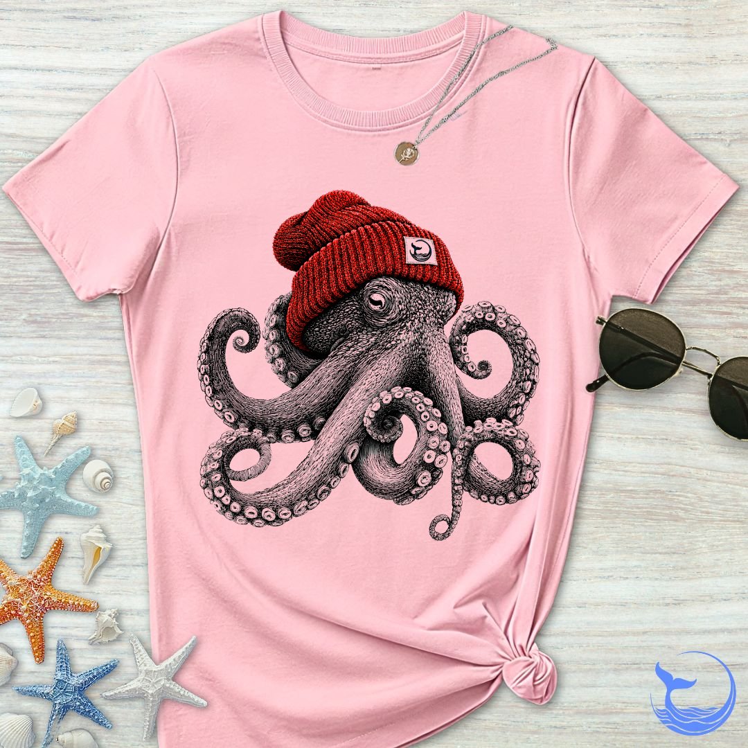 Red Beanie Octopus Women's T-Shirt