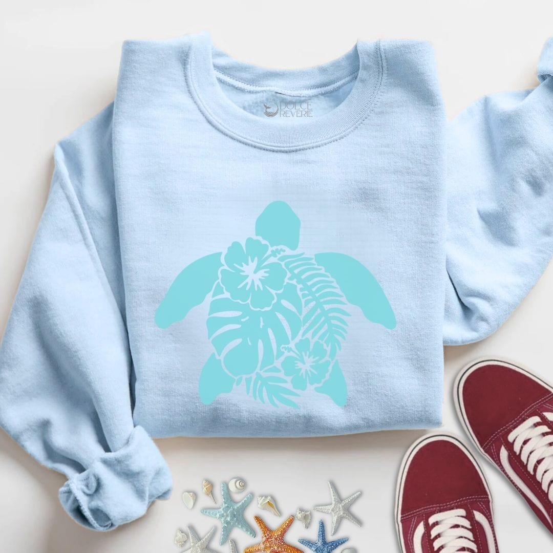 Plant Turtle Sweatshirt S / Light Blue