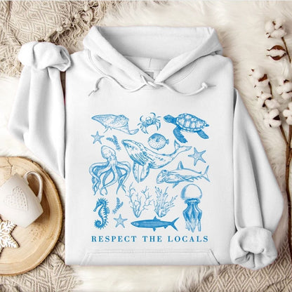 Respect The Locals Hoodie White / S